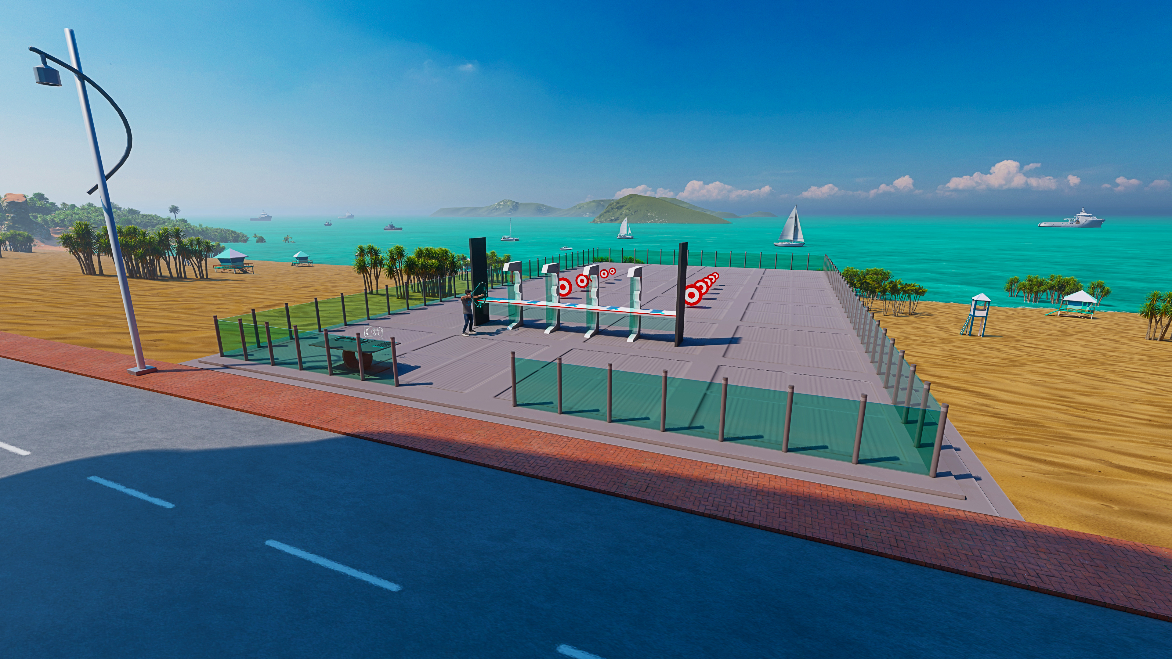 Themed environment with regional detail