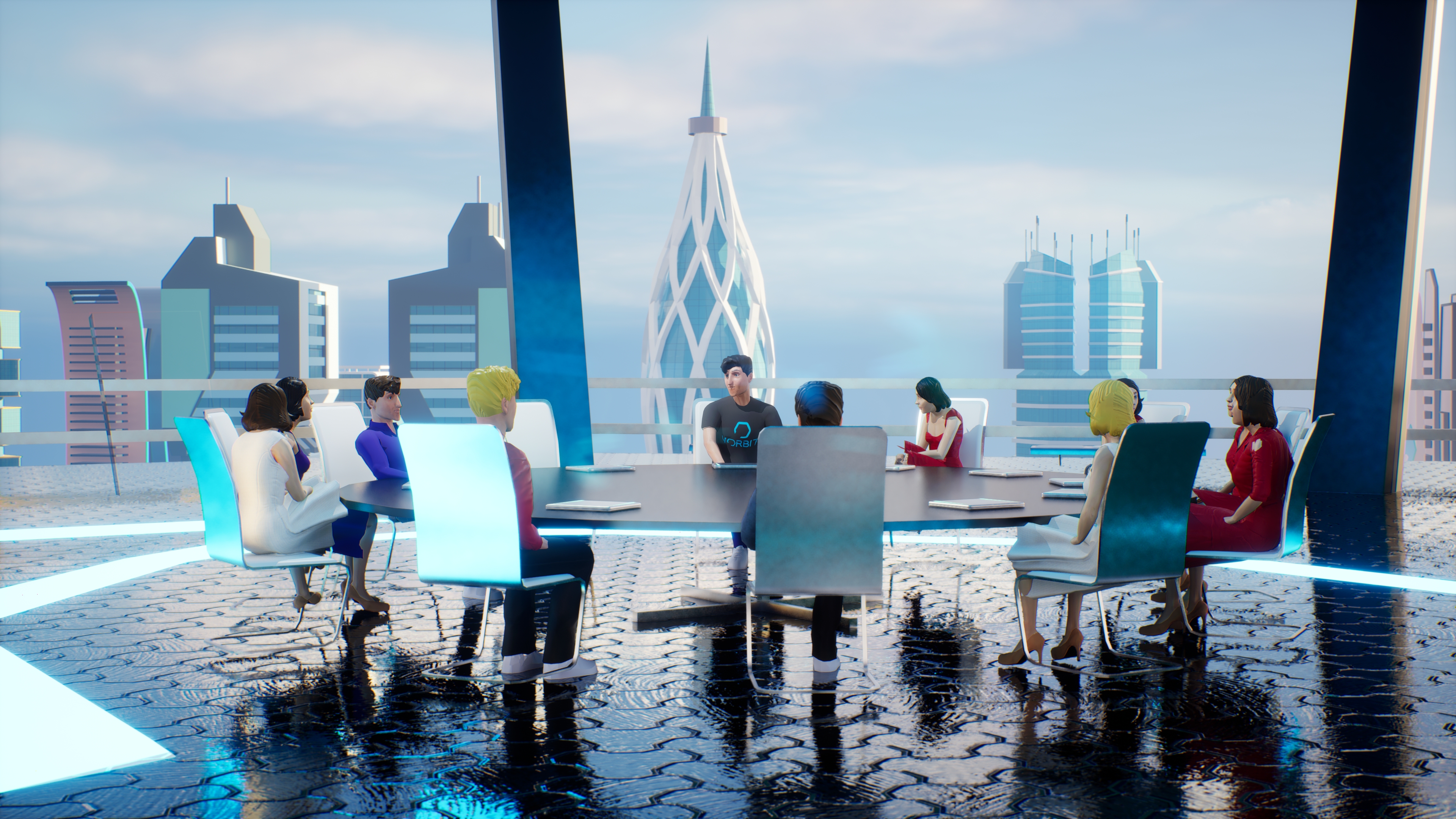 Interior meeting room environment